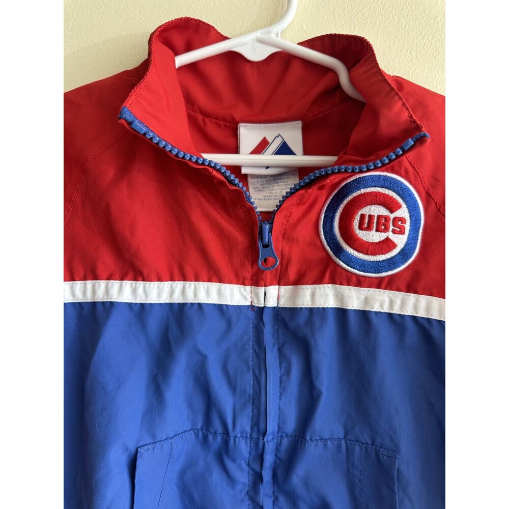 Chicago Cubs Majestic Toddler 2T Windbreaker Jacket MLB Red Blue Full Zip
